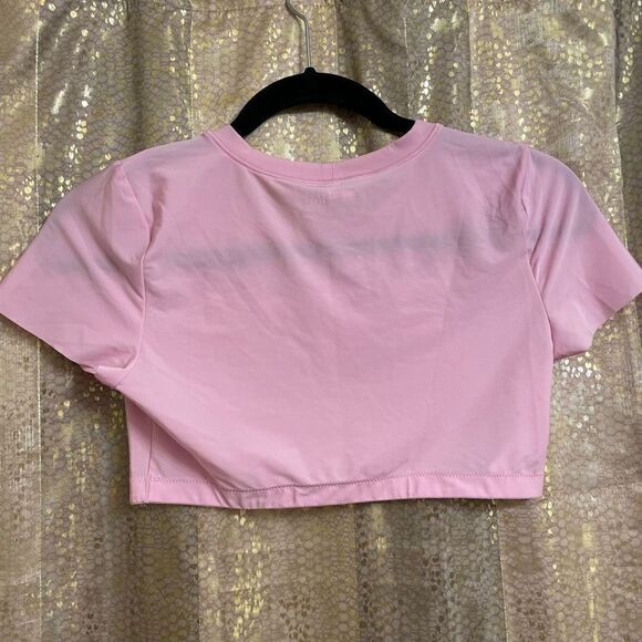 Aerie SMOOTHEZ Light Pink Cropped Bralette T Shirt, Medium NWT - Picture 2 of 7